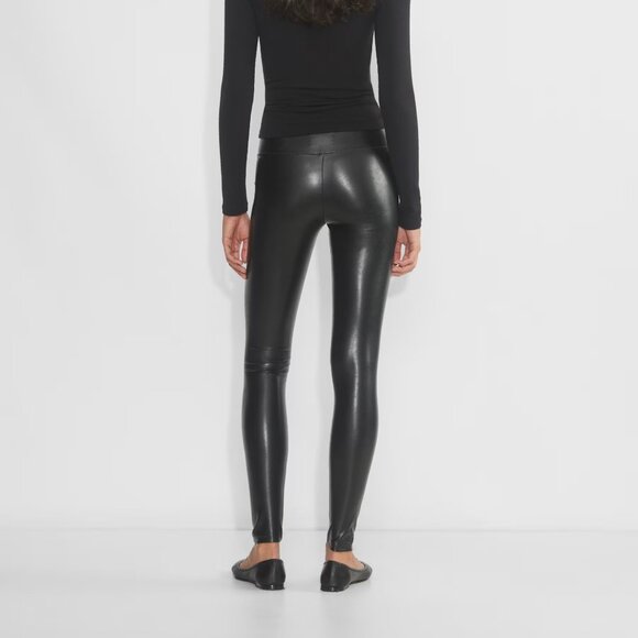 Aritzia Wilfred Free Daria Pant High Waist UnReal Leather Leggings Black Boho XS - Picture 2 of 12